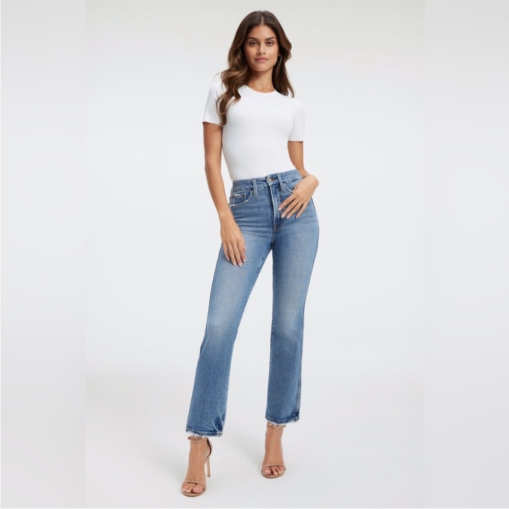 Good American Blue Straight Leg Jeans